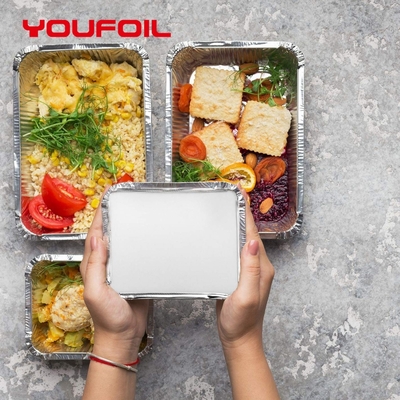 kupować Gorąco sprzedawany prostokątny jednorazowy pojemnik z folii aluminiowej 1LB z pokrywą online manufacture