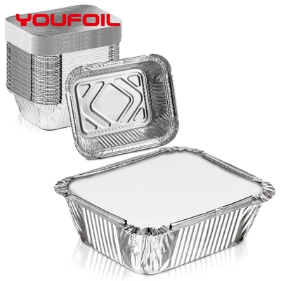 kupować Czysta powierzchnia Nietoksyczna Jednorazowa aluminiowa taca foliowa 1 LB Taca foliowa z pokrywką online manufacture