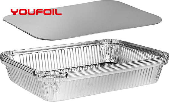 kupować Duży pojemnik na żywność z folii aluminiowej do grillowania z przezroczystymi pokrywkami online manufacture