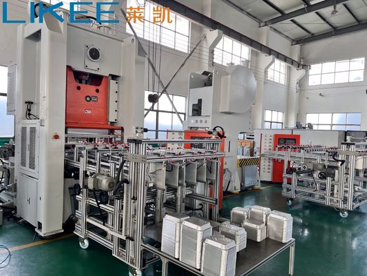 kupować LK-T80 Aluminum Foil Container Making Machine with Quick Mold Change System, 80ton Press Capacity, and Mitsubishi PLC Control online manufacture