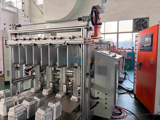 kupować Maszyna do produkcji pojemników z folii aluminiowej o pojemności 63 tony z 24/7 wsparciem po sprzedaży i produkcją 9000-12000 sztuk/godzinę produkcja online