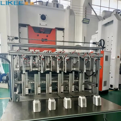 Maszyna do produkcji aluminiowych pojemników na folię Mitsubishi PLC, 4~6 gniazd, system automatycznego podawania