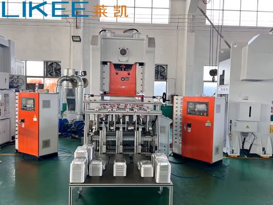 Maszyna do pojemników z folii aluminiowej T80, nadających się do recyklingu, o gładkich ściankach, prostokątne, jednorazowe, do pieczenia żywności