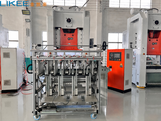 Aluminium Foil Container Making Machine 80 Ton Closed Lubrication System Clean Production Multi Cavity Foil Press